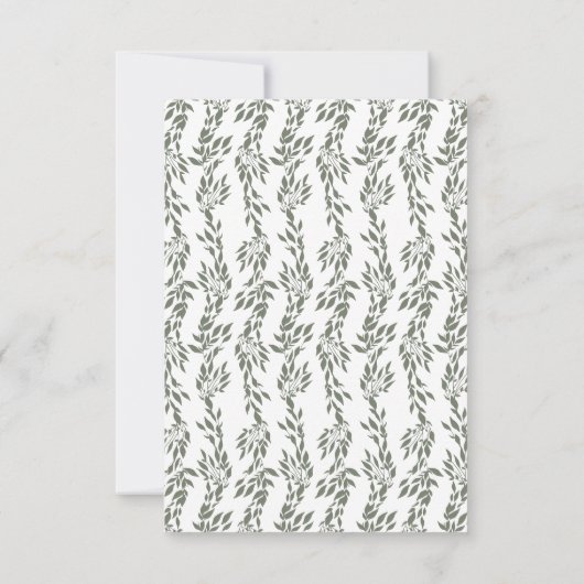 Krans Monogram Sage Groen Elegant Lijst Bruiloft RSVP Kaartje (Achterkant)