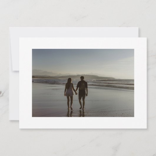 Krans Monogram Sage Groene Elegante Foto Terug Save The Date (Achterkant)