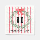 Krans Monogram Vakantie Gepersonaliseerd Servet (Voorkant)