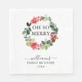 Krans Oh Zo Vrolijk Familie Kerstmis Reünie Custom Servet (Voorkant)