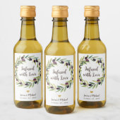 Krans Olijfolie Huwelijksgunsten doordrenkt met li Wijn Etiket (Flessen)