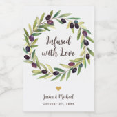 Krans Olijfolie Huwelijksgunsten doordrenkt met li Wijn Etiket (Enkel label)