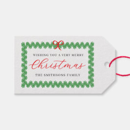 Krans omlijst vakantiefeest  cadeaulabel