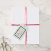 Krans omlijst vakantiefeest  cadeaulabel (Met Touw)