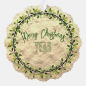 Krans Omsingeld Gingerbread Man op Faux Folie Ornament Kaart (Achterkant)