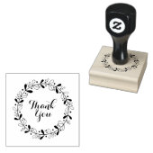 Krans ontwerp dank u rubberen stempel (Gestempeld)