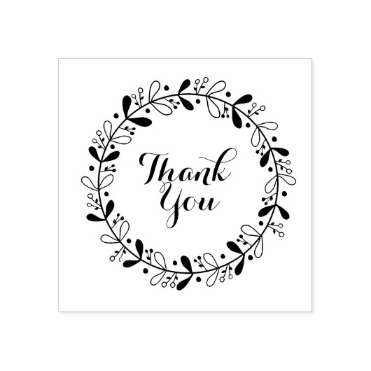 Krans ontwerp dank u rubberen stempel (Afrduk)