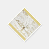 Krans op besneeuwde boom servet (Hoek)