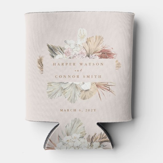 Krans pampas gras bruiloft blikjeskoeler (Voorkant)