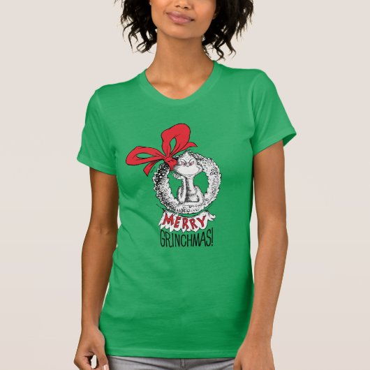 Krans Prettig Grinchfeest De Grinch T-shirt (Voorkant)