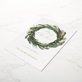 Krans - Prettig Kerstfeest Folie Uitnodiging (Gedraaid)