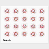Krans Retouradres Joyeux Noel Ronde Sticker (Vel)