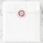 Krans Retouradres Joyeux Noel Ronde Sticker (Tas)