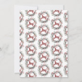 Krans, rode bessen en verlaat Joy Christmas party Kaart (Achterkant)