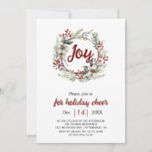 Krans, rode bloemen, bessen Vreugdekerstfeest I Kaart (Voorkant)