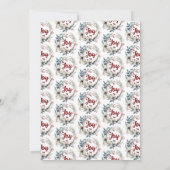 Krans, rode bloemen, bessen Vreugdekerstfeest I Kaart (Achterkant)