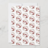 Krans, rode bloemen, bessen Vreugdekerstfeest Kaart (Achterkant)