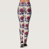 Krans rode rozen in vette verf leggings (Achterkant)