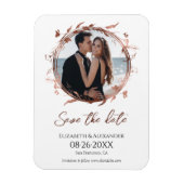 Krans Roos goudfolie foto Save the date Magneet (Verticaal)