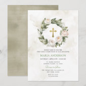 Krans Rozen Groen Eerste Heilige Communie Kaart (Voorkant / Achterkant)