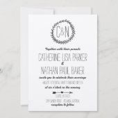 Krans Rustic Kraft bruiloft uitnodiging (Voorkant)