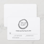 Krans Rustic Kraft RSVP Kaartje (Voorkant / Achterkant)