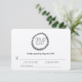 Krans Rustic Kraft RSVP Kaartje (Staand voorkant)