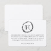 Krans Rustic Kraft Wedding Informatie Kaart (Voorkant / Achterkant)