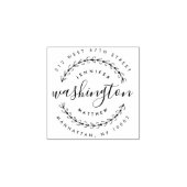 Krans & Rustiek Script Couple's Return Adres Rubberstempel (Afrduk)