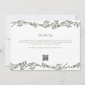 Krans Sage Groen Lijst Foto QR CODE Bruiloft Save The Date (Achterkant)