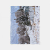 Krans Snowy Ranch House Fleece Deken (Voorkant)