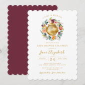 Krans Tea Party Baby shower Kaart (Voorkant / Achterkant)