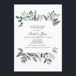 Krans uitnodiging voor winterkoppelbad<br><div class="desc">Uitnodiging voor winterkrans bruiloft verlovingsfeest met botanische groen</div>