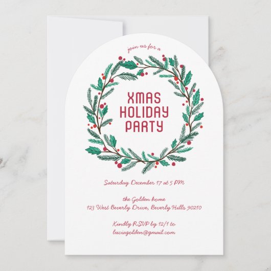 Krans Vakantie Kerstfeest CUSTOM ARCH Kaart (Voorkant)