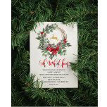 Krans Vakantie Kerstmis Winter Party uitnodiging<br><div class="desc">Oh Wat leuk Vakantie Kerstkrans Winter Party Mistletoe Herten Typografie Housewarming Wreath Making Baby shower Vrijgezellenfeest Bruiloft Verloving Diner Invitation</div>