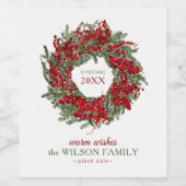 krans vakantie wijnlabels wijn etiket (Enkel label)