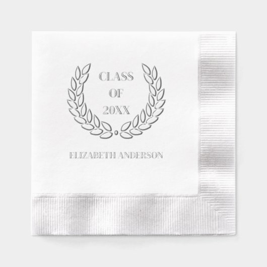 Krans van bladeren Afstuderen Folie gestempeld ser Servetten (Voorkant)