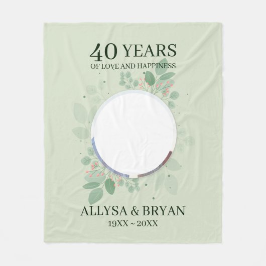 Krans van bladeren en bessen Fleece Deken (Voorkant)