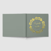 Krans van Bladeren Trouwwijze Groen Goud ID1056 Gastenboek (Volledig)