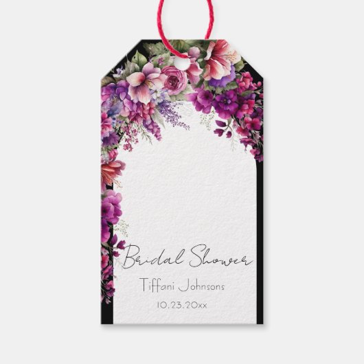 Krans van Bloemen Bruidsfeestje Cadeaulabel (Voorkant)