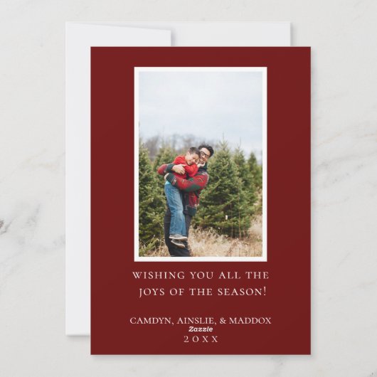 Krans van bosdennen plat kerstkaart (Achterkant)