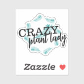Krans van Crazy Plant Lady-bladeren Sticker (Vel)