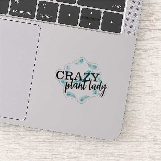 Krans van Crazy Plant Lady-bladeren Sticker (Detail)
