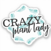 Krans van Crazy Plant Lady-bladeren Sticker (Voorkant)