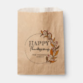 Krans van doedelbladeren en bessen Thanksgiving Bedankzakje (Voorkant)