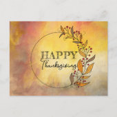 Krans van doedelbladeren en bessen Thanksgiving Feestdagenkaart (Voorkant)