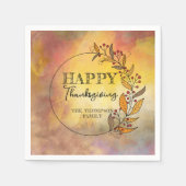 Krans van doedelbladeren en bessen Thanksgiving Servet (Voorkant)