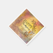 Krans van doedelbladeren en bessen Thanksgiving Servet (Hoek)