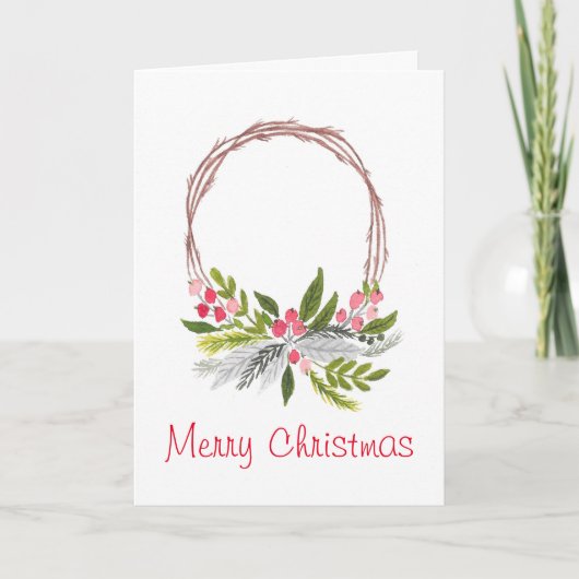 Krans van druivenranken Kerstkaart Kaart (Voorkant)