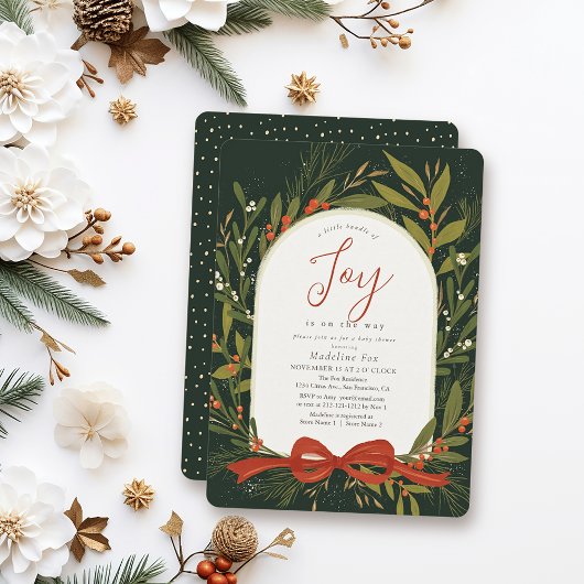 Krans van een klein bundeltje vreugde Groen Baby S Kaart